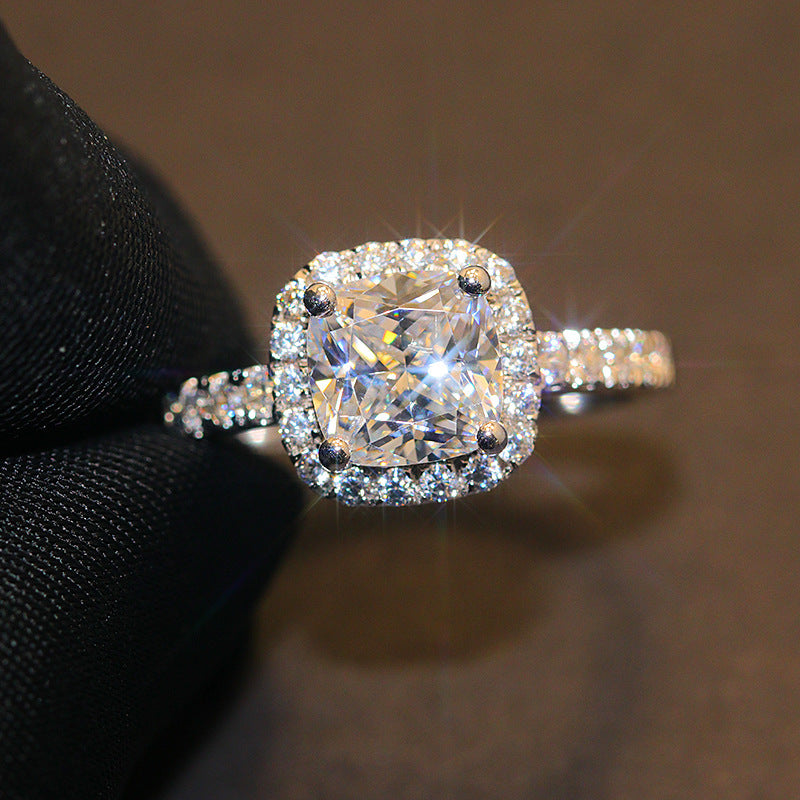S925 sterling silver simulated diamond ring