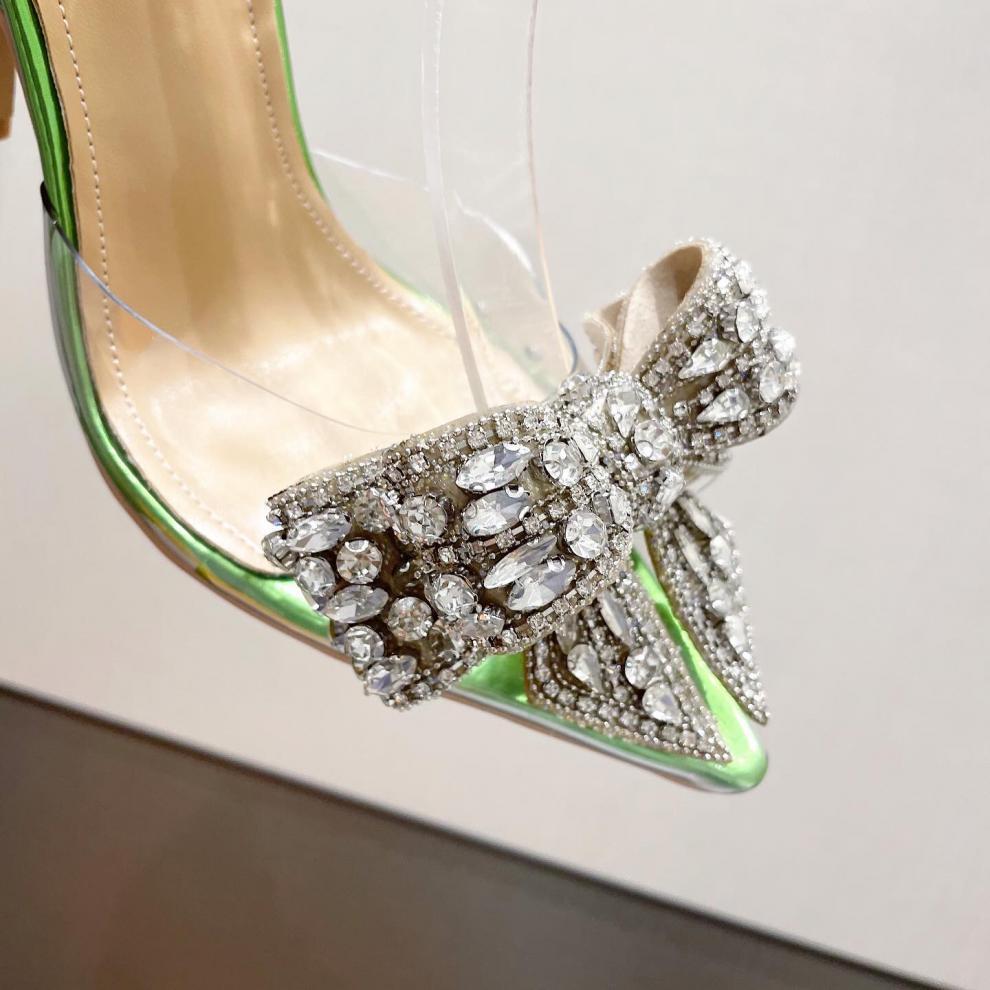 Women's Fashion 9cm Stiletto Rhinestone Pointed Sandals