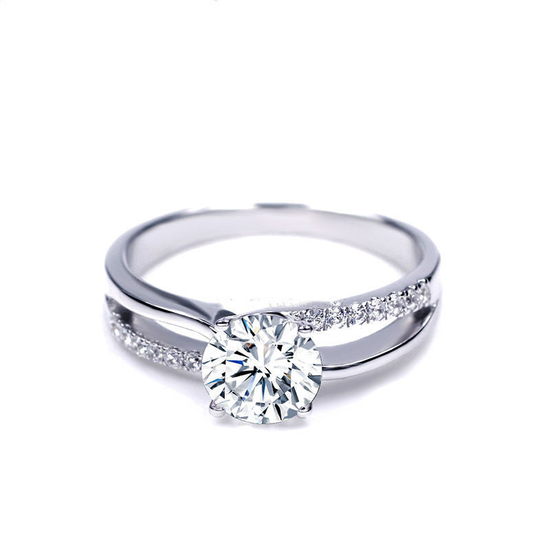 18K White Gold Women's Ring Moissan Simulation Diamond