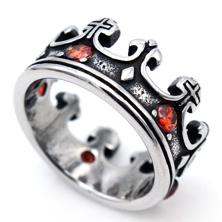 European and American vintage titanium steel ring