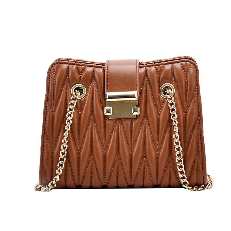 Pleated chain handbag