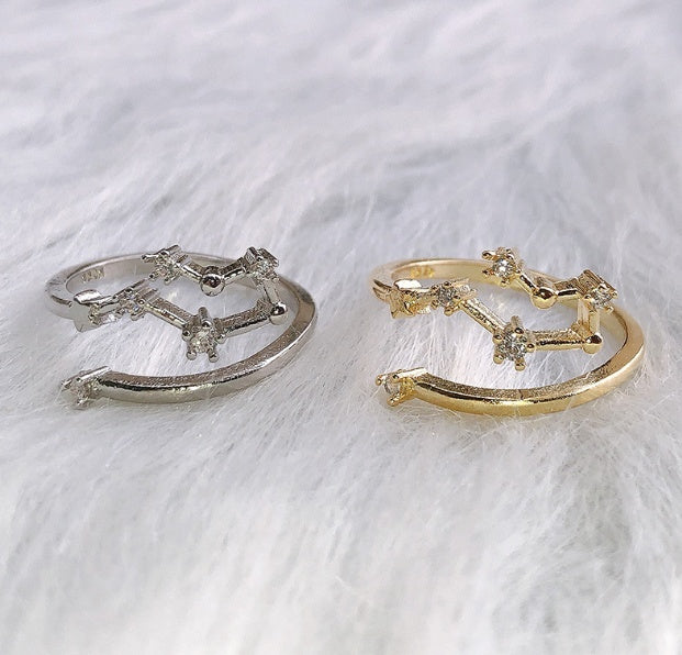 12 constellations star rings