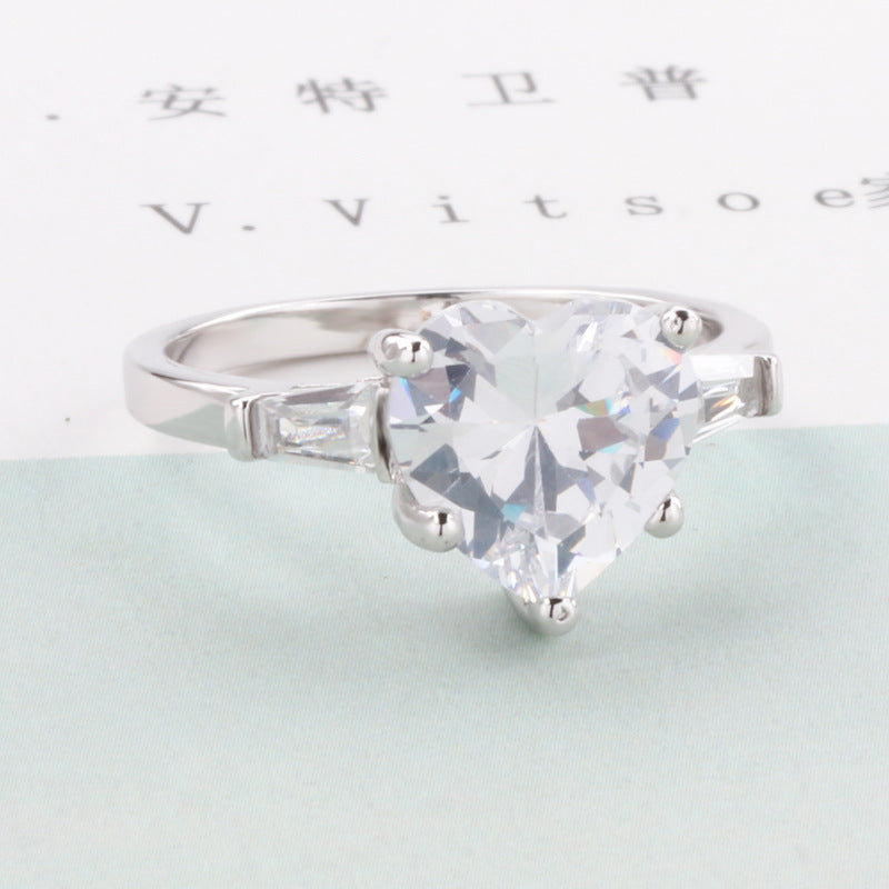 Peach Heart Diamond Ring