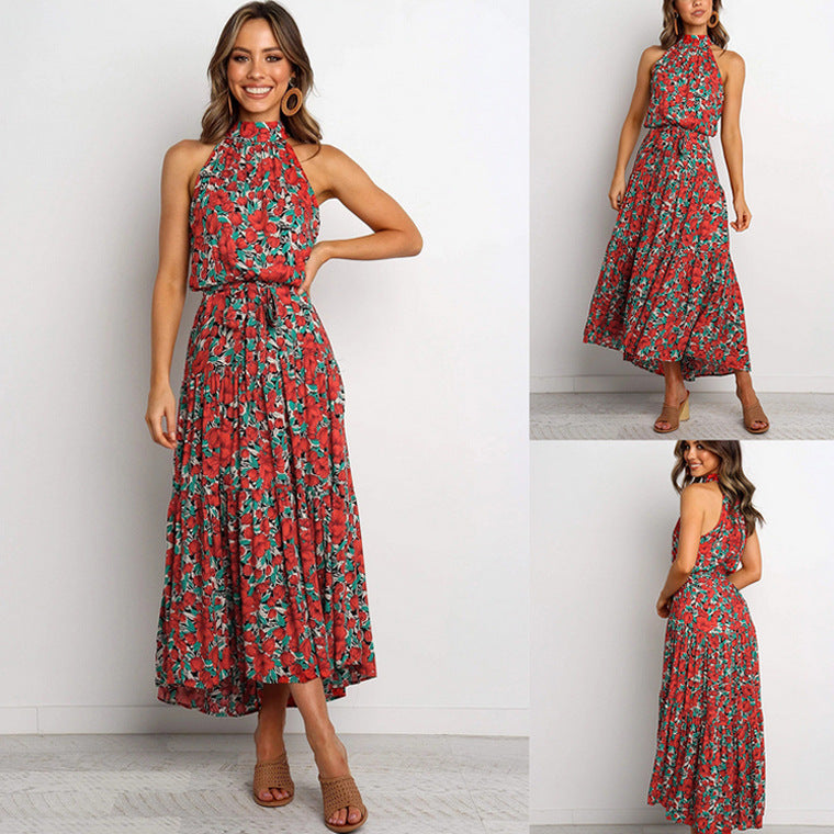 Spring and summer hot floral dress