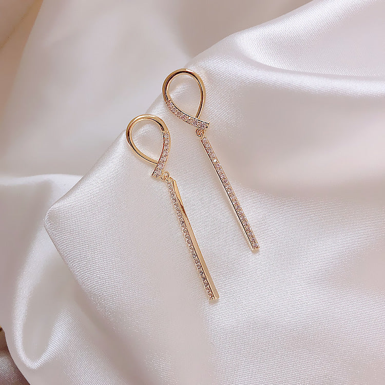 Earrings Stud Earrings Personality Tassel Wild Long Silver Pin Earrings