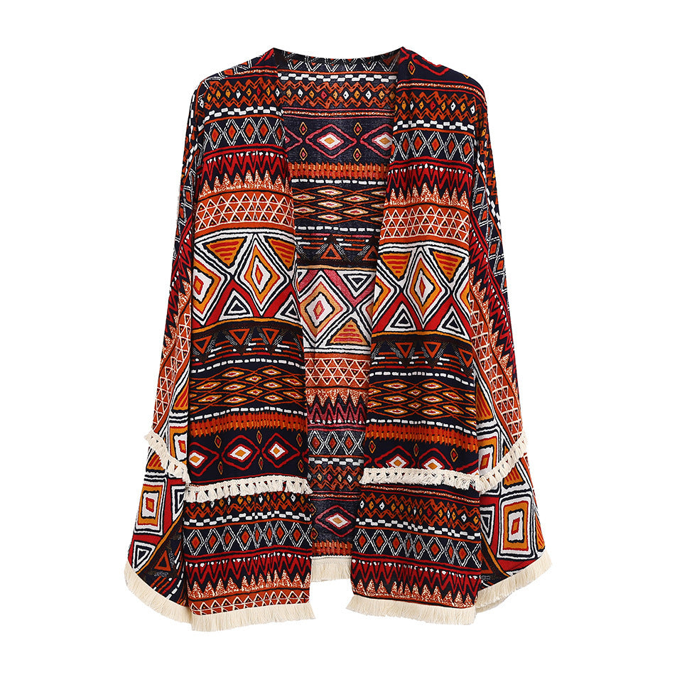 Printed beach cardigan