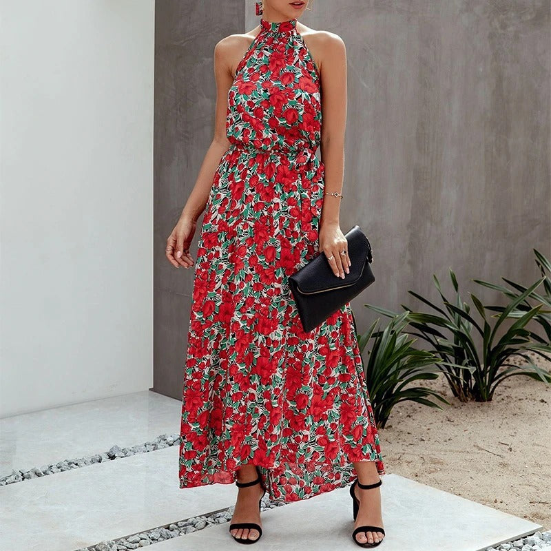 Spring and summer hot floral dress