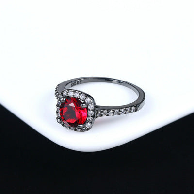Zircon micro-plated white gold ring
