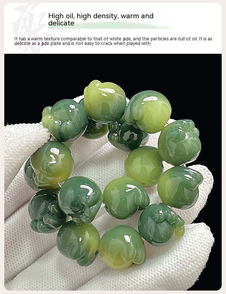 Cat's Paw Bodhi Root Hand Toy Bracelet Student Pliable Temperament White Jade Bodhi Cultural
