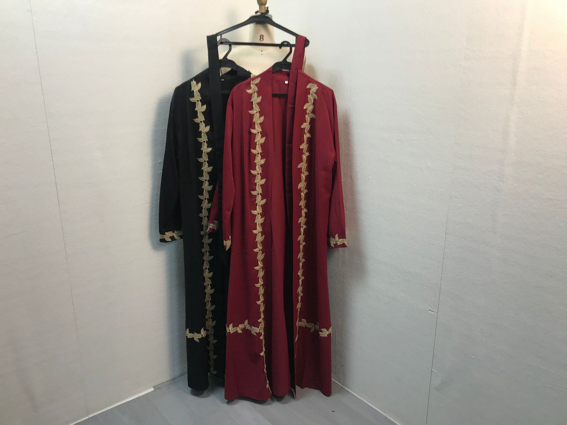 Women's Long Dress Dubai Embroidered Lace Cardigan Robe