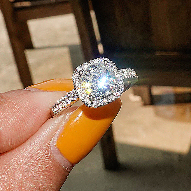 S925 sterling silver simulated diamond ring