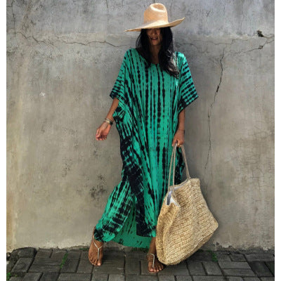Cotton Beach Cover-up Caftan Dress - Lena