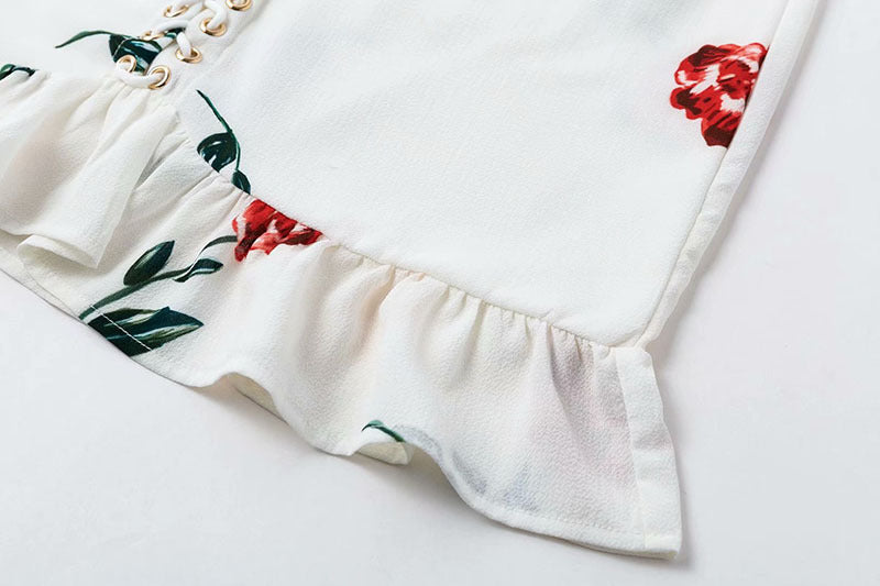 Floral print ruffle dress