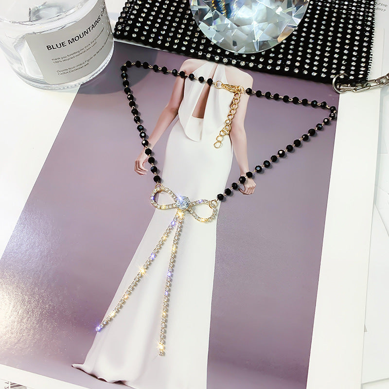 Pearl Bowknot Pendant Necklace Female Trendy Clavicle Chain