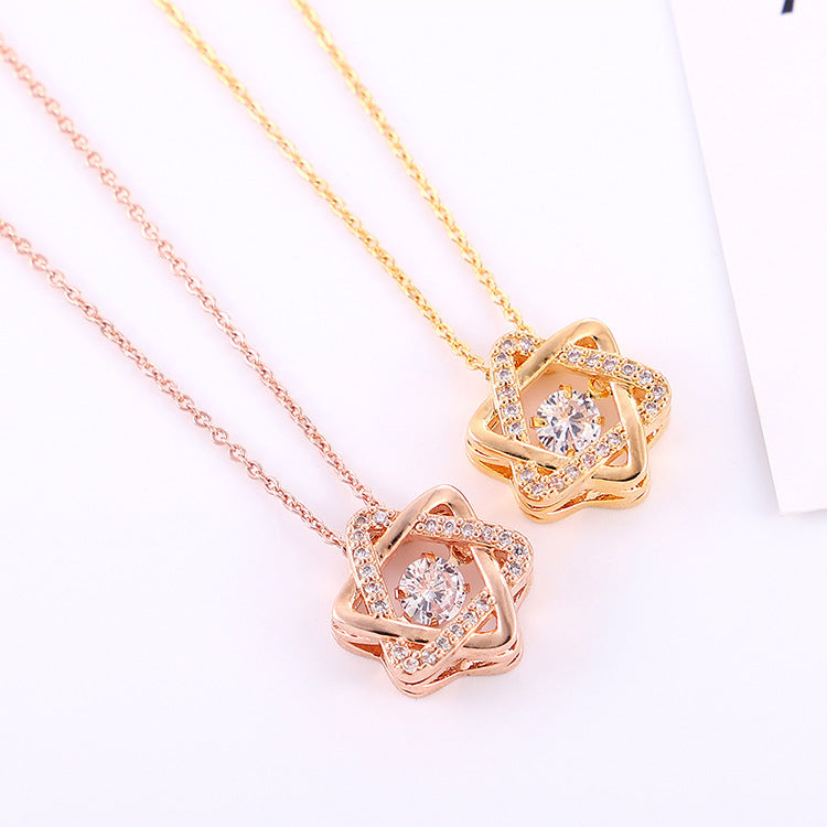 Zircon hexagram necklace