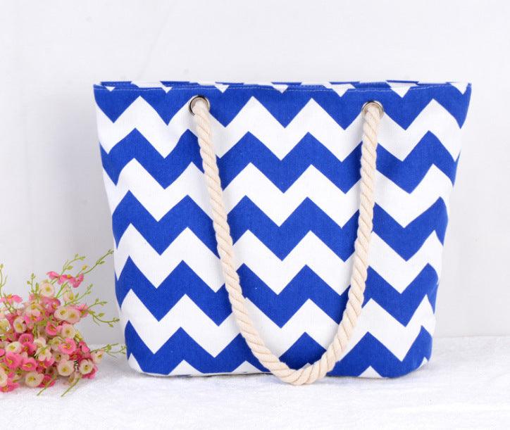Versatile Navy Rope Sleek Canvas Shoulder Bag