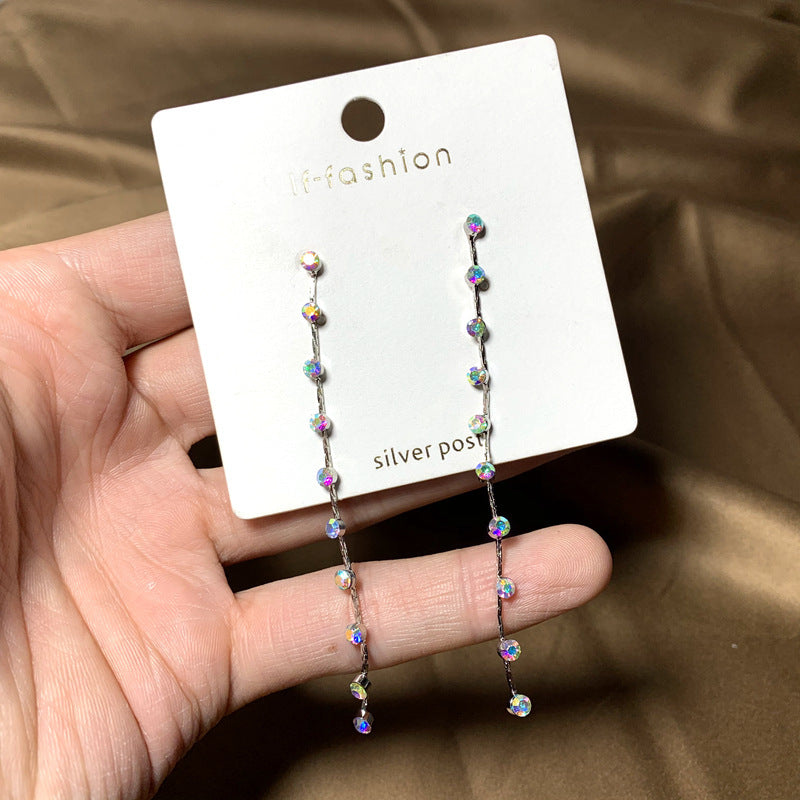 Earrings Stud Earrings Personality Tassel Wild Long Silver Pin Earrings