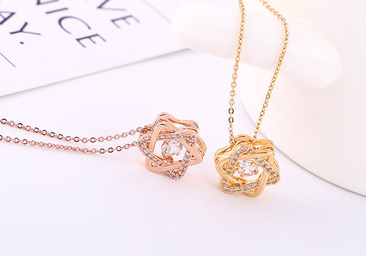 Zircon hexagram necklace