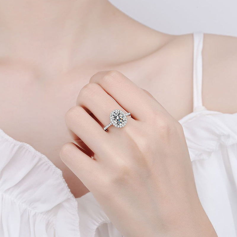 Big Diamond Moissanite Ring Women