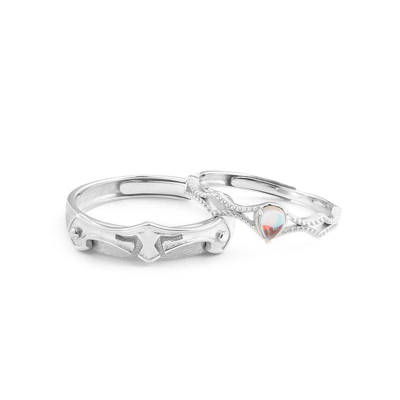 Princess and knight couple rings