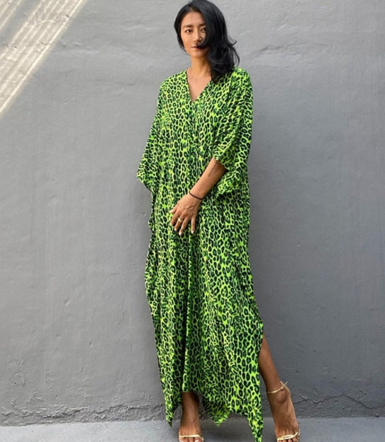 Cotton Printed Women's Long Skirt Beach Blouse