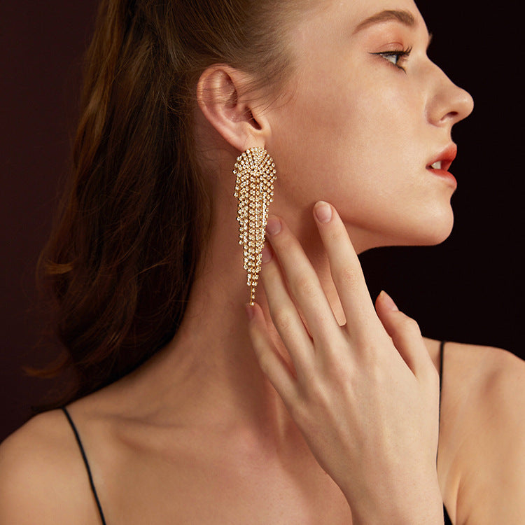 Earrings Stud Earrings Personality Tassel Wild Long Silver Pin Earrings