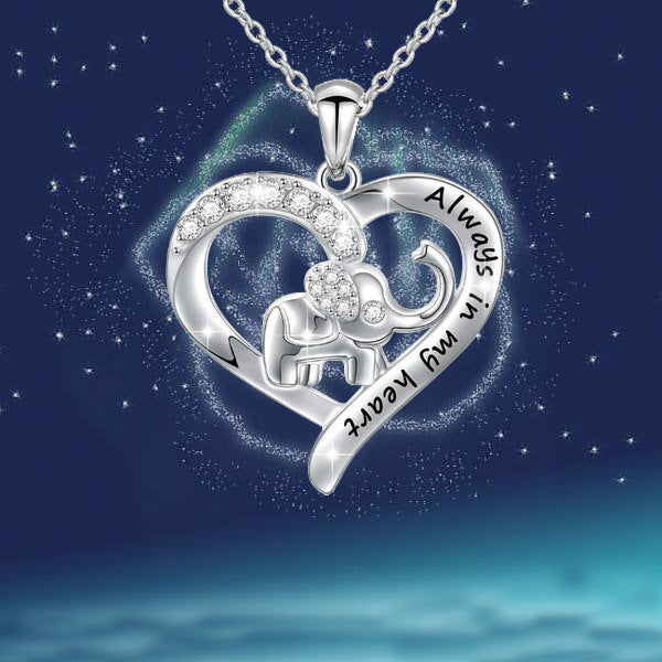 Elephant necklace personalized letter Necklace