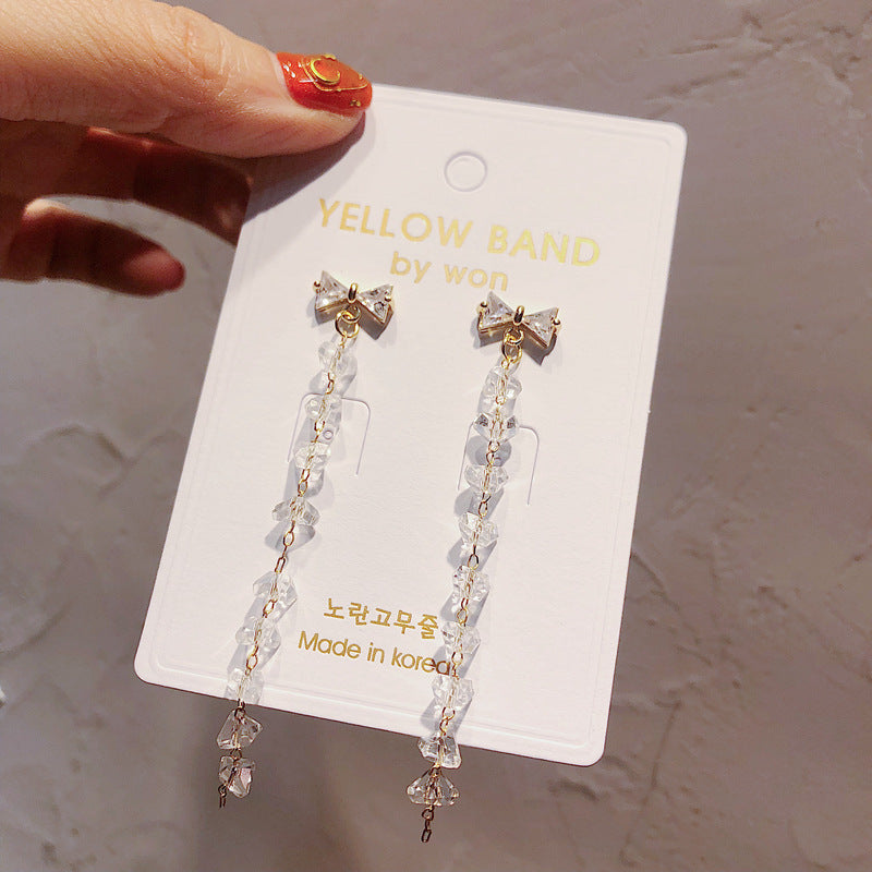 Earrings Stud Earrings Personality Tassel Wild Long Silver Pin Earrings