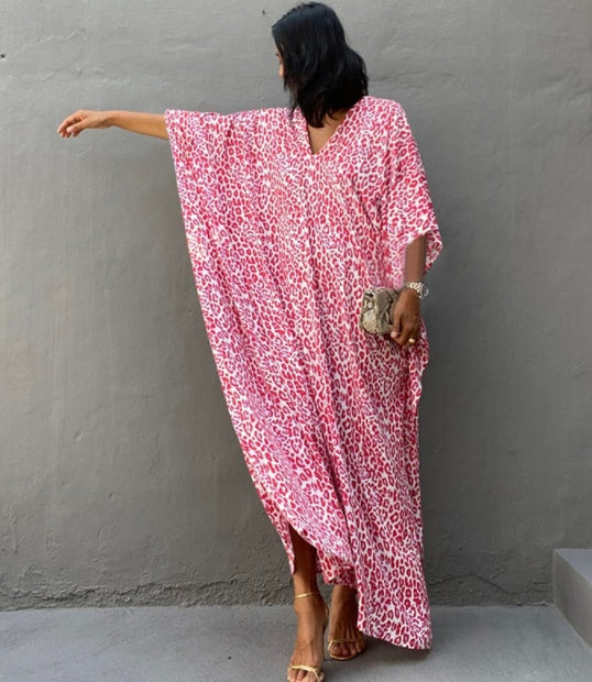 Cotton Printed Women's Long Skirt Beach Blouse