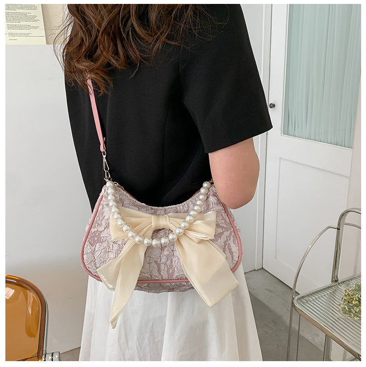 New Fashion Shoulder Bag Bow Pearl Tote
