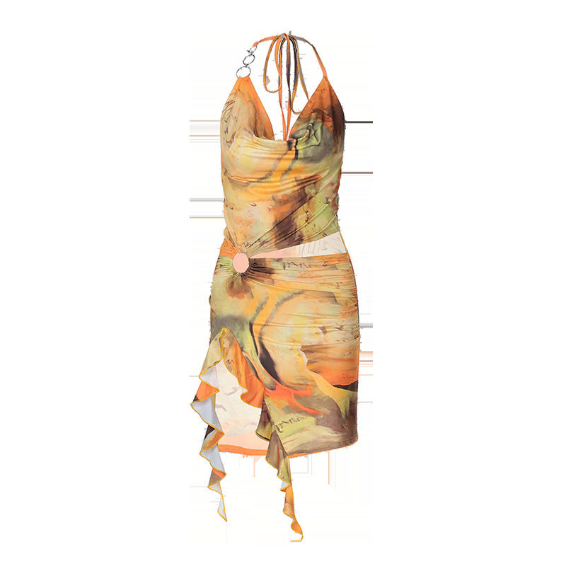 Women's Fashion Backless Lace-up Dress