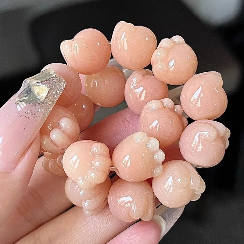 Cat's Paw Bodhi Root Hand Toy Bracelet Student Pliable Temperament White Jade Bodhi Cultural