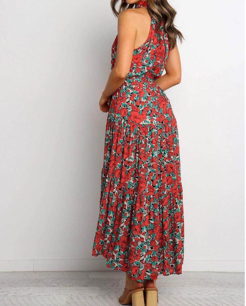 Spring and summer hot floral dress