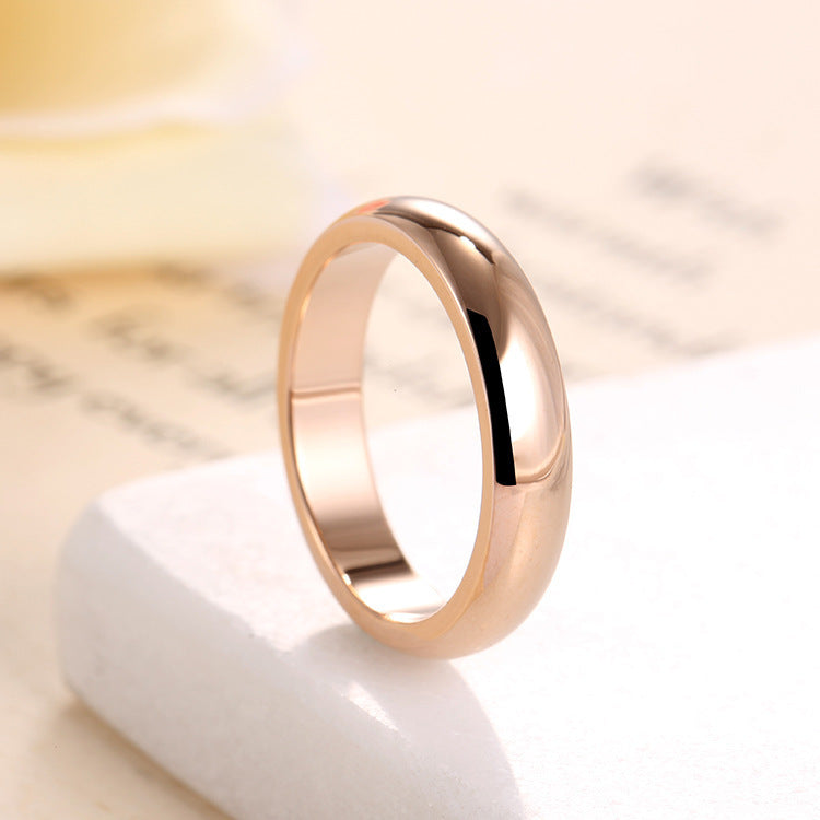 Stainless Steel Simple Plain Wide Glossy Ring