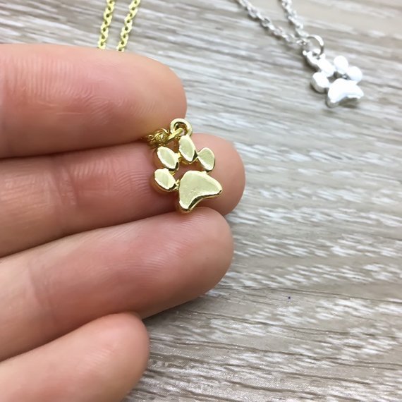 Women's Alloy Necklace Cute Cat Paw Necklace