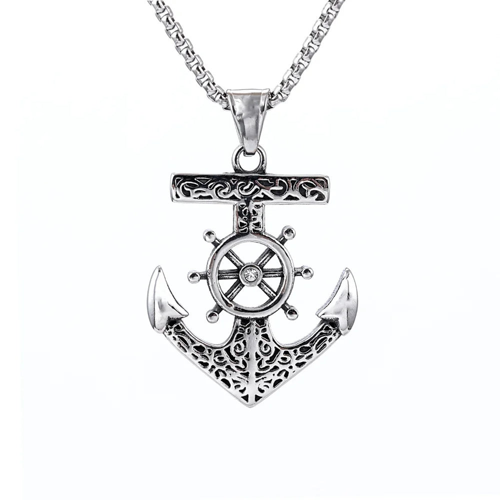 Men's Boat Aiming Titanium Steel Necklace