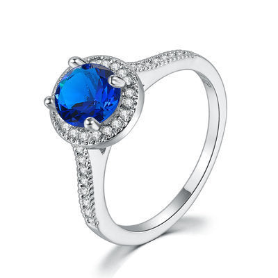 Zircon micro-plated white gold ring