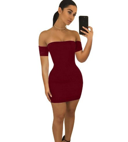 summer sexy short-sleeved bag hip skirt European and American women's nightclub dress