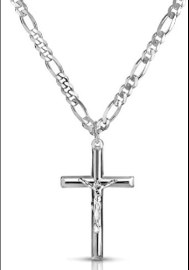 Simple Cross Figaro Necklace Easter Jesus Pendant Clavicle Chain