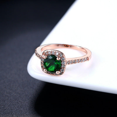 Zircon micro-plated white gold ring