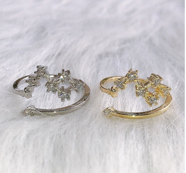 12 constellations star rings