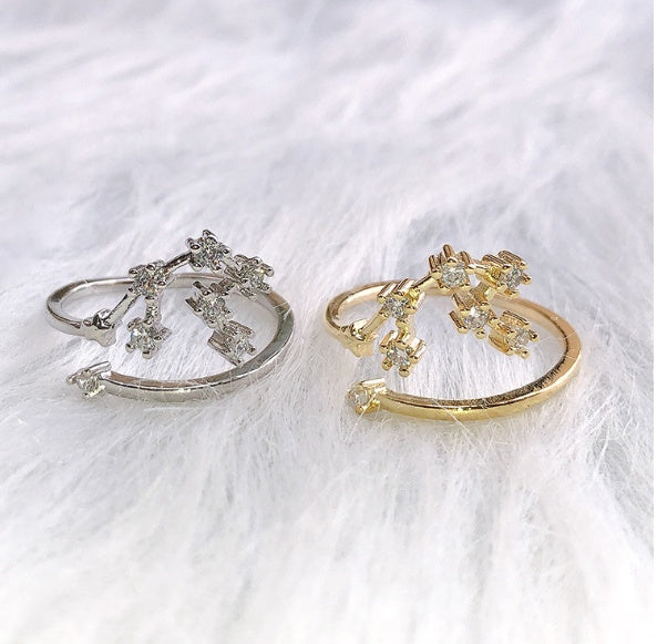 12 constellations star rings