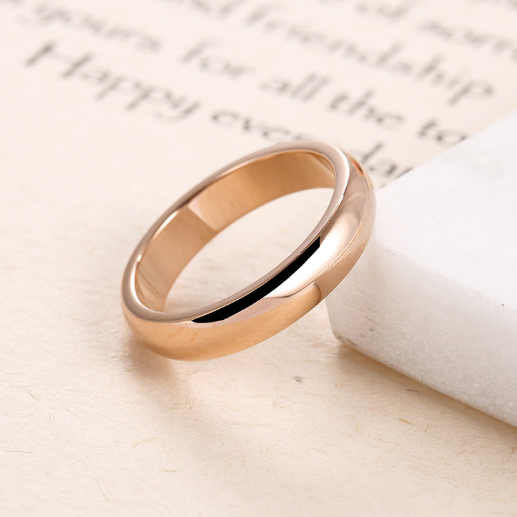 Stainless Steel Simple Plain Wide Glossy Ring