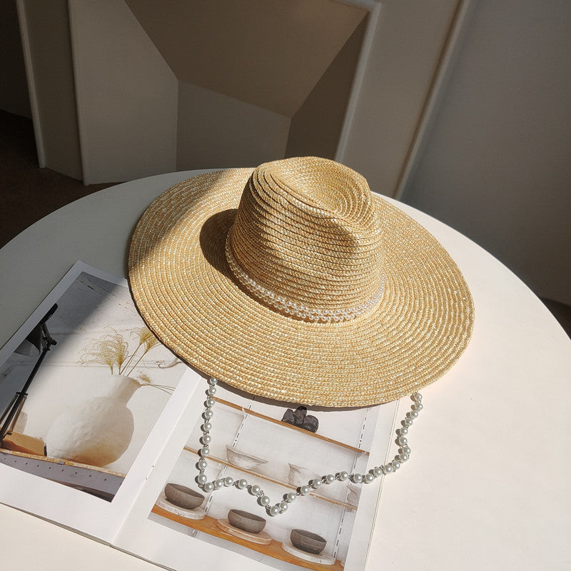 French Pearl Chain Straw hat - Lena