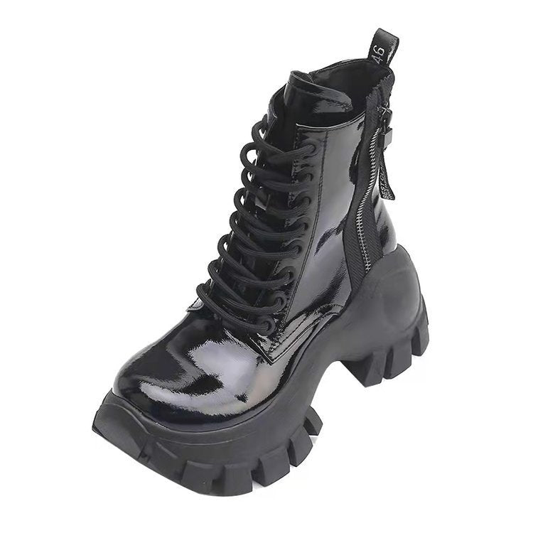 Autumn New Lace Up High Top Women's Shoes Trifle