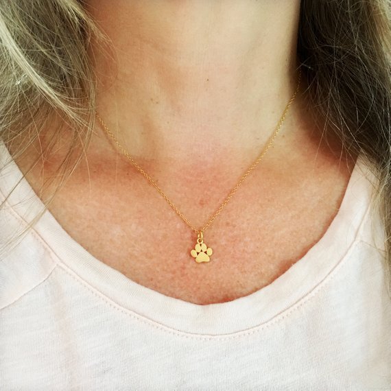 Women's Alloy Necklace Cute Cat Paw Necklace