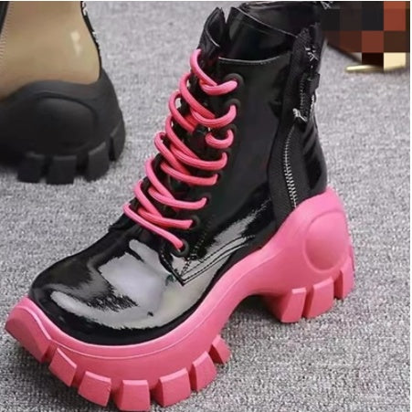 Autumn New Lace Up High Top Women's Shoes Trifle