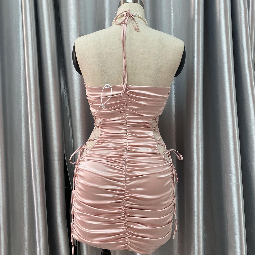 Fashion Lace Lace  Halterneck Dress