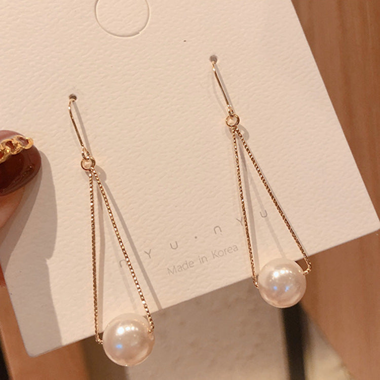 Earrings Stud Earrings Personality Tassel Wild Long Silver Pin Earrings