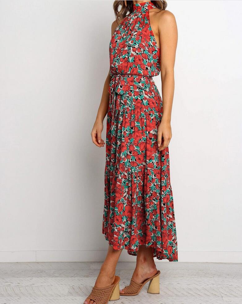Spring and summer hot floral dress